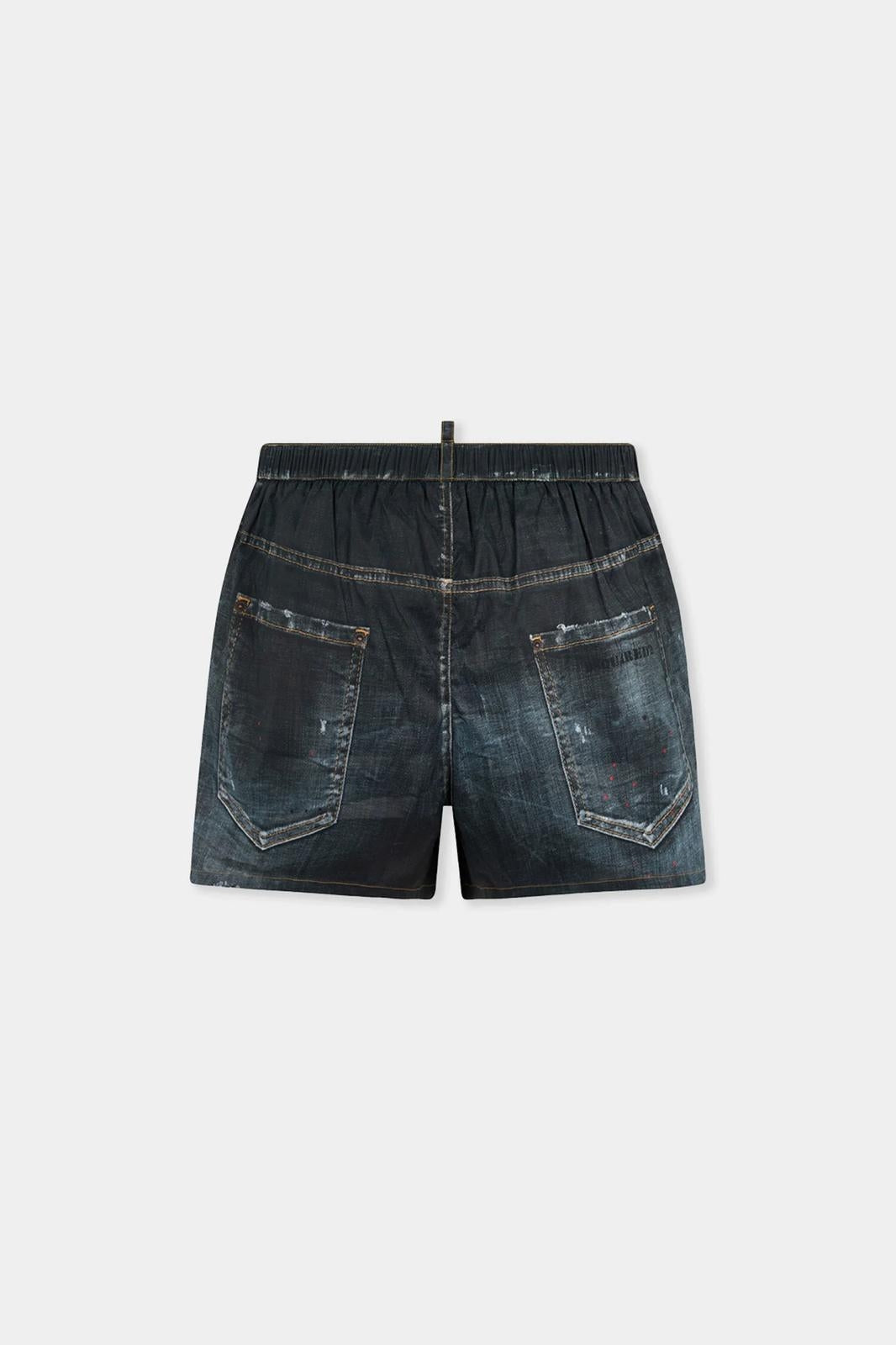 Boxer mare Dsquared2 con stampa denim uomo