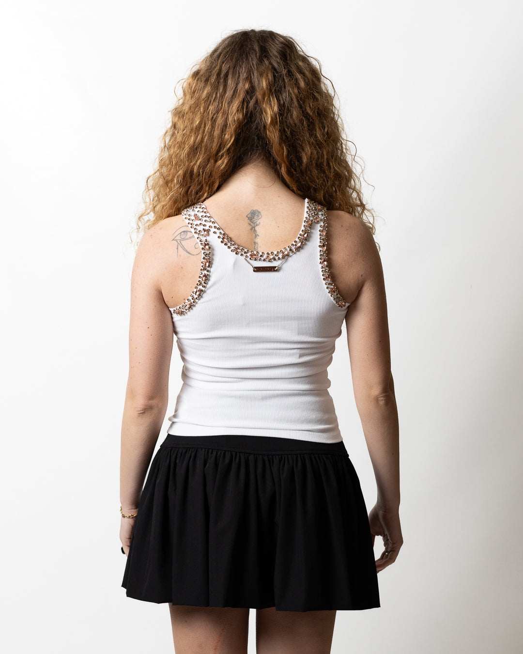 Canotta Richmond X in costina con gioielli donna