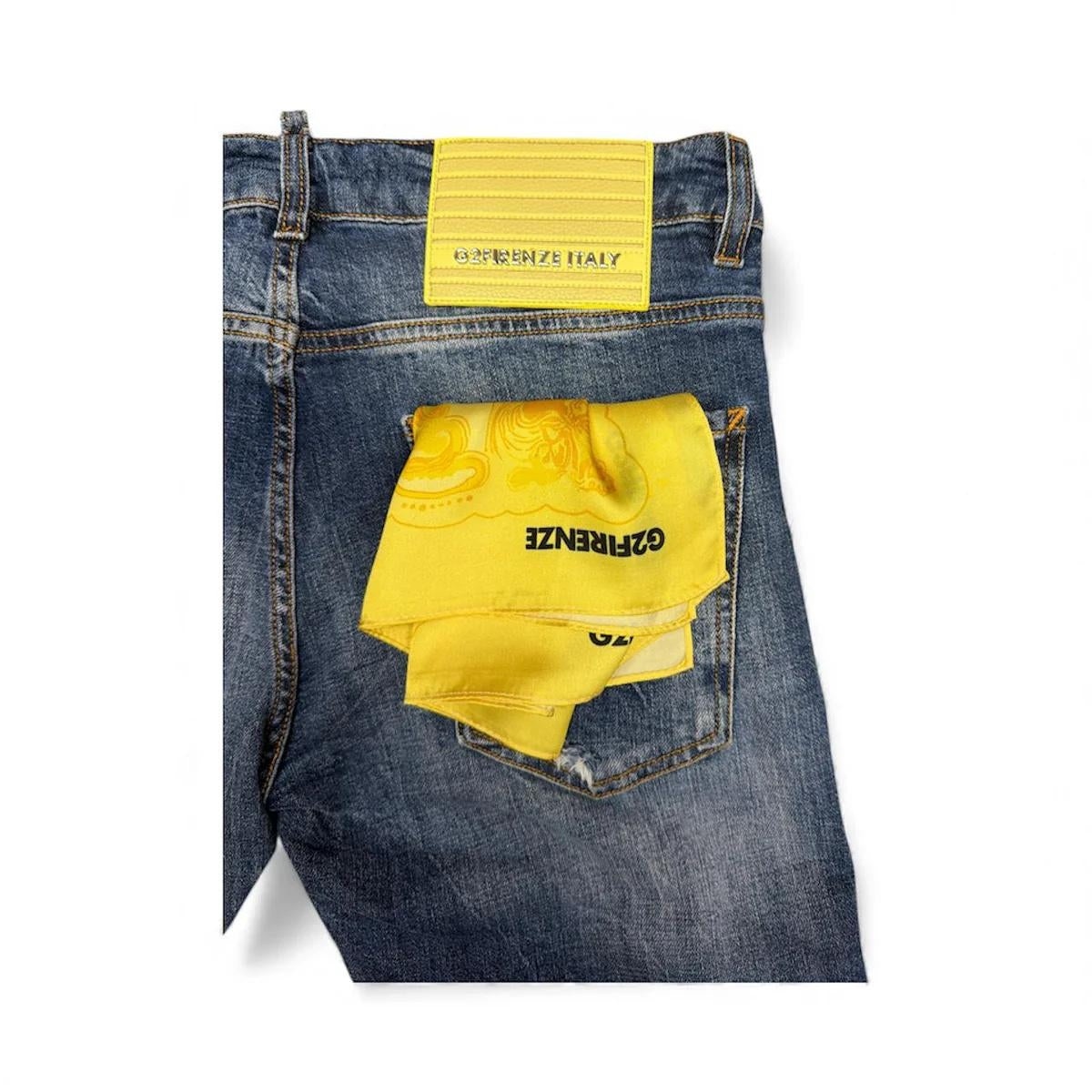 Jeans G2Firenze slim "Yellow Space" uomo