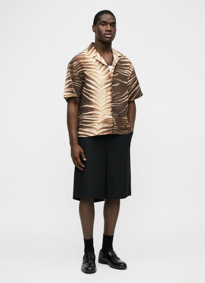 Camicia Just Cavalli in lino con stampa "Nepal Tiger"