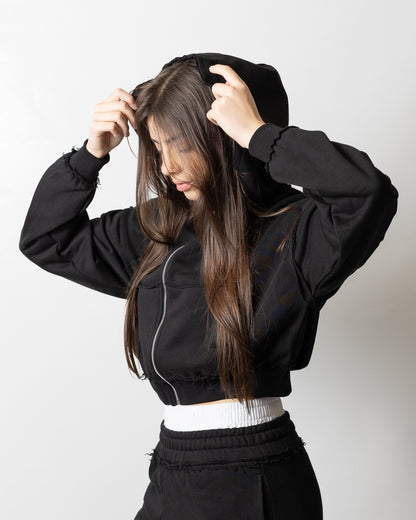 Felpa Comme des Fuckdown fullzip con cuciture a taglio vivo donna