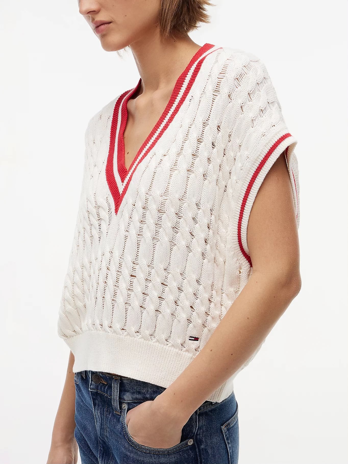 Gilet Tommy Jeans in maglia intrecciata donna