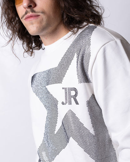 Felpa John Richmond con logo "JR" e stella di brillantini