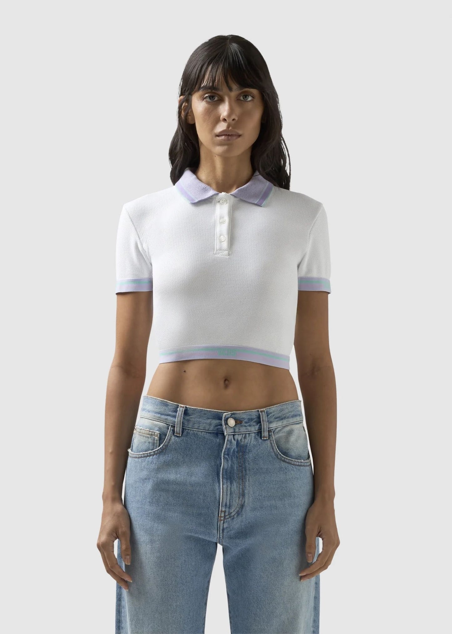 Polo GCDS Essentials cropped "Logo Tape" donna