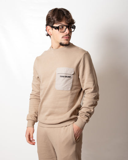 Felpa Colmar girocollo con tasca in nylon uomo