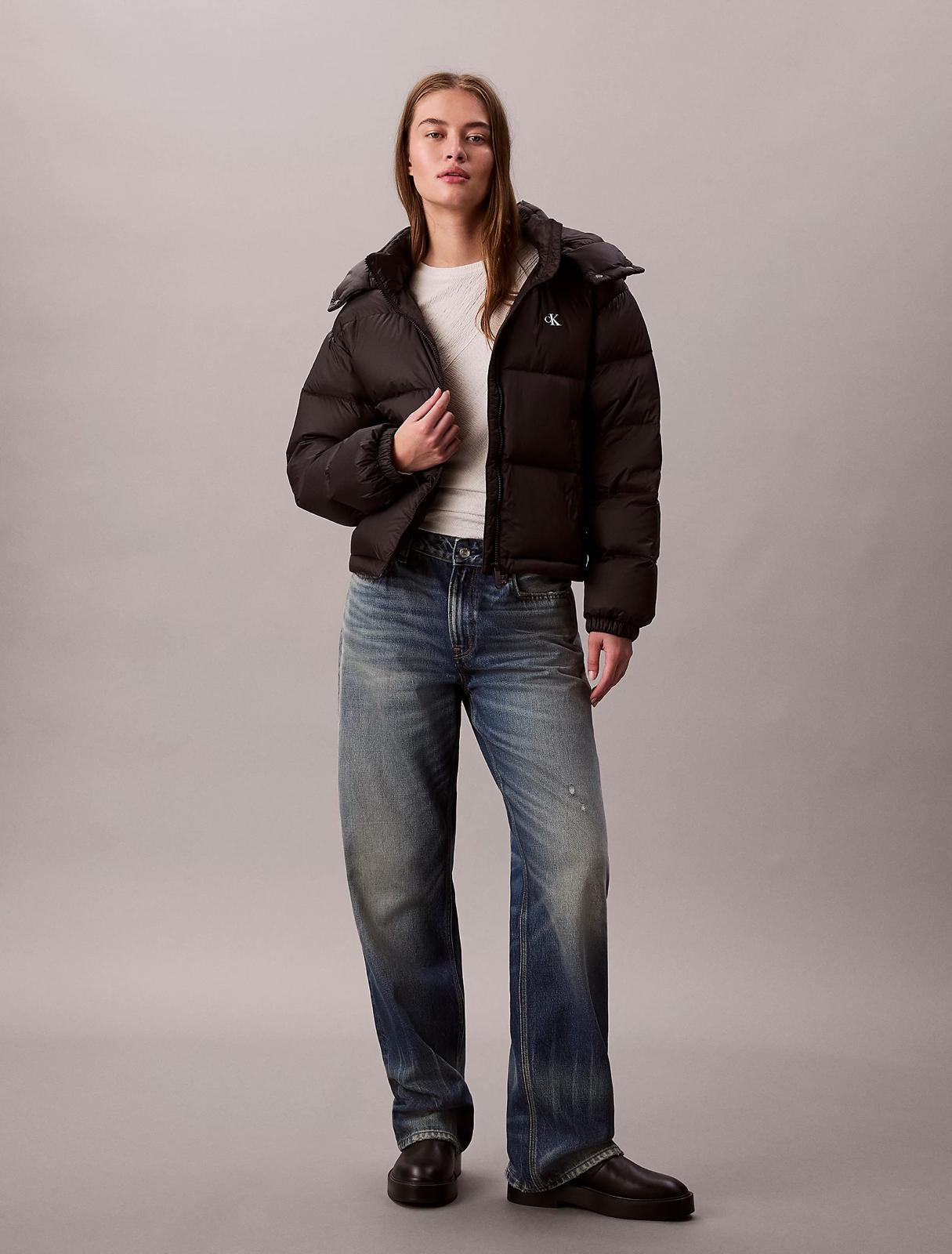 Giubbotto Calvin Klein cropped puffer donna