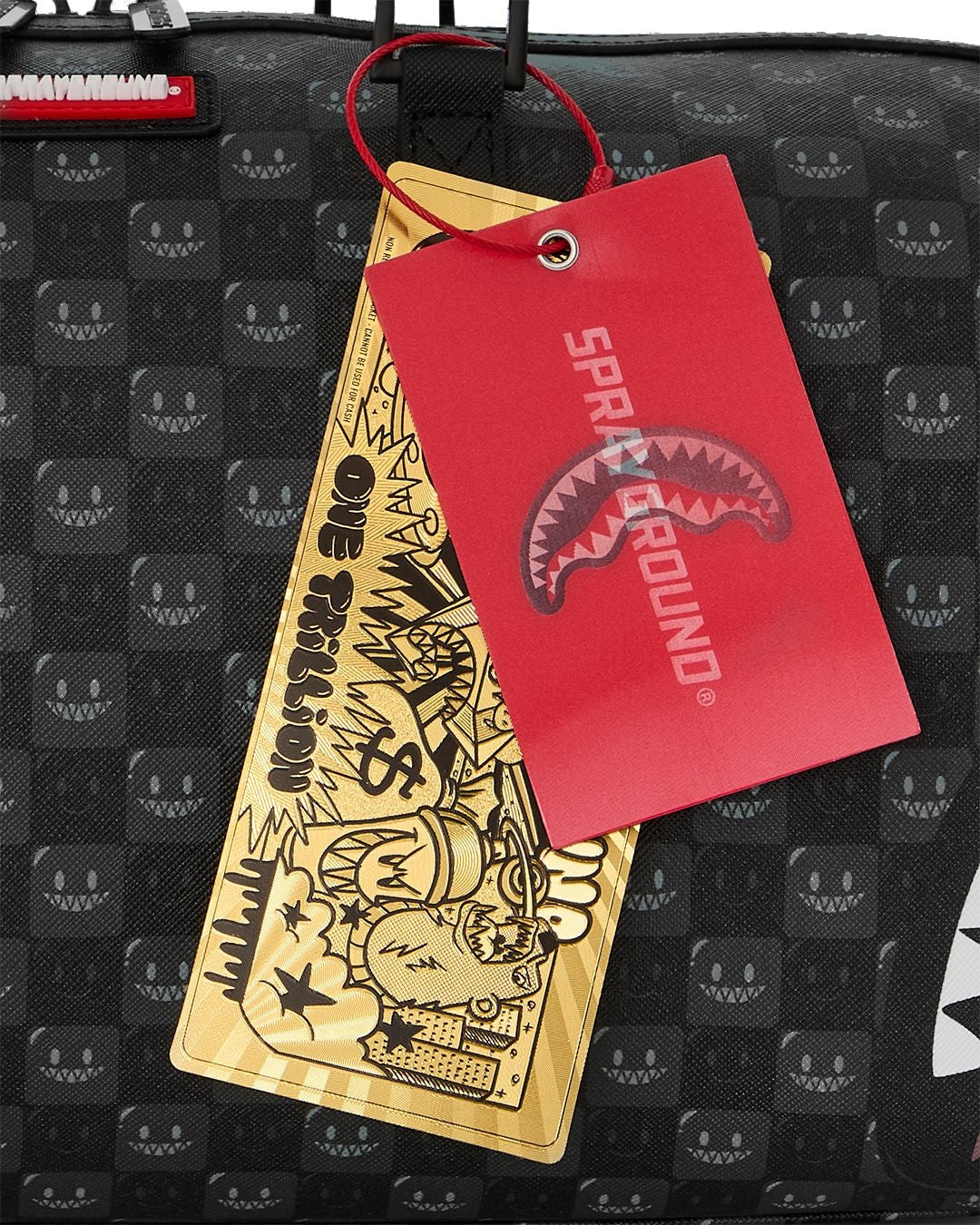 Borsa Sprayground nero SHARKS IN PARIS WTF BUBBLY BLACK CHECK MINI DUFFLE
