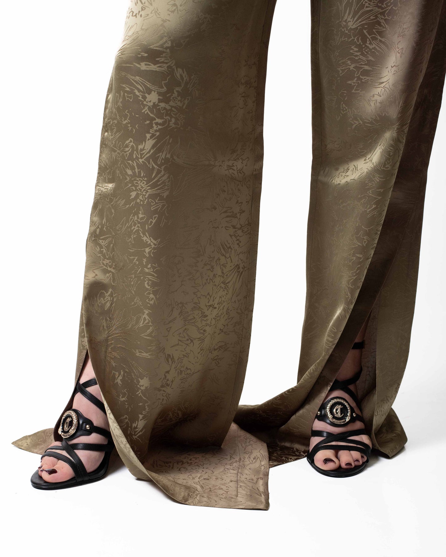 Pantalone Nenette svasato con stampa jacquard donna