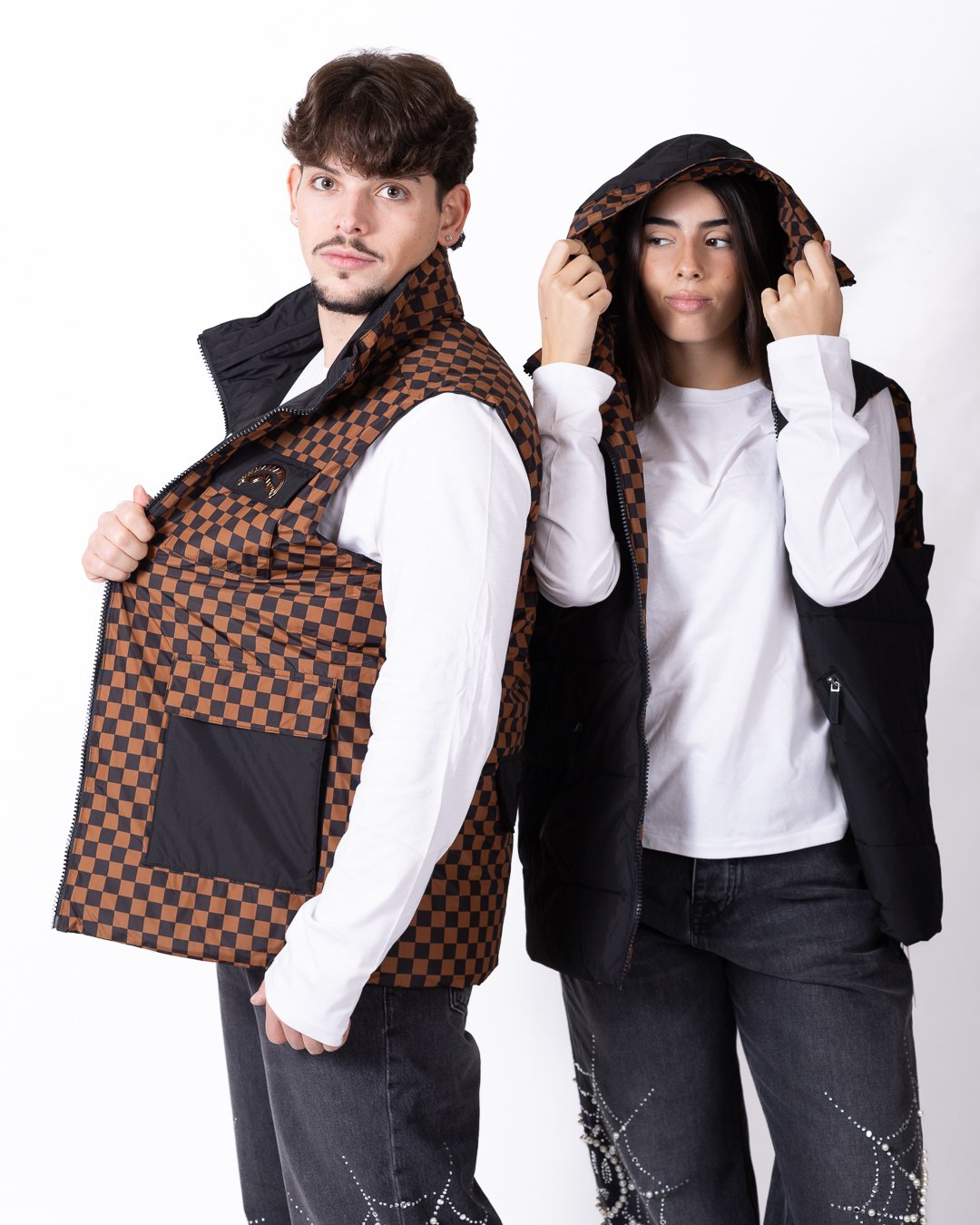 Gilet Sprayground reversibile logo patch e applicazioni