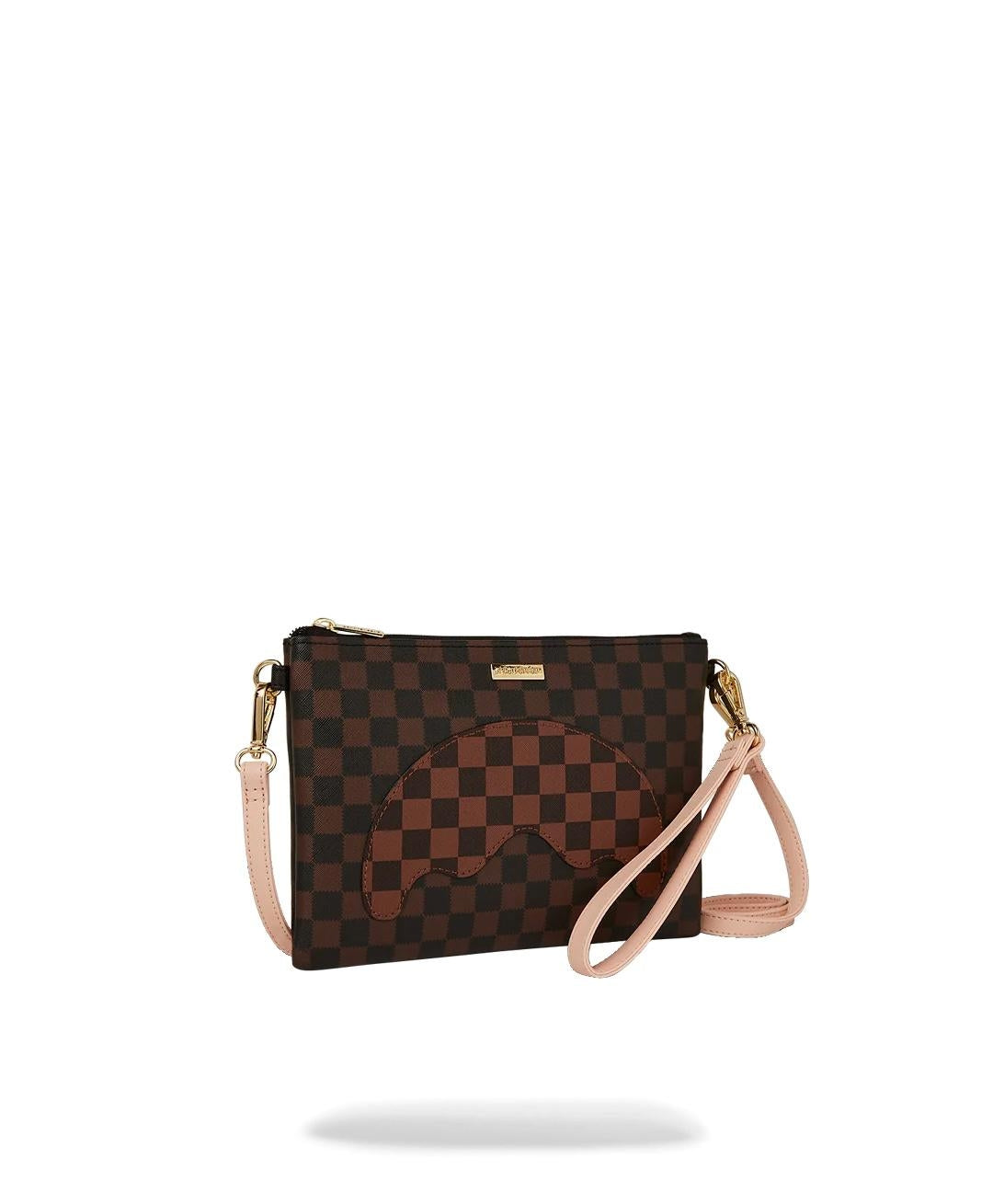 Pochette Sprayground marrone boujee strap clutch con tracolla