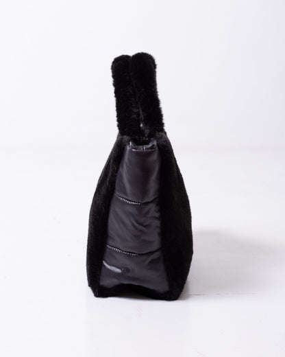 Borsa Colmar tote puffy con pelliccia e inserti in tessuto