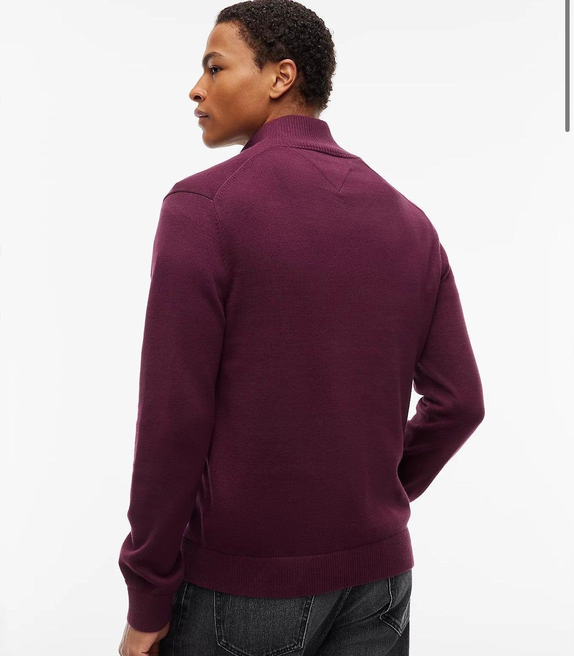 Maglia Tommy Jeans mezza zip con bandierina ricamata
