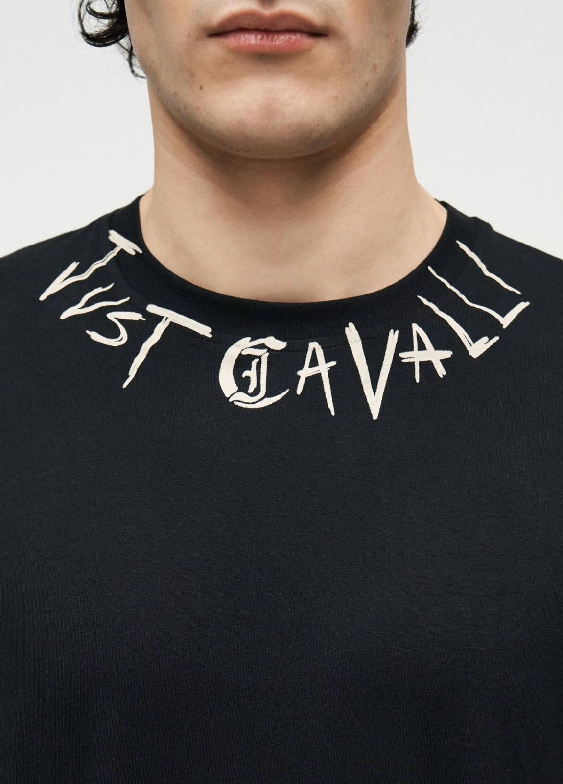 T-Shirt Just Cavalli girocollo con logo sul collo uomo