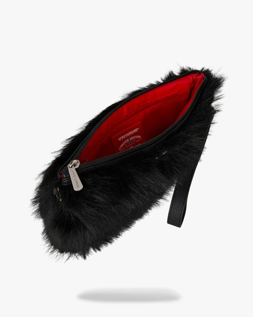 Pochette Sprayground nero "FUR CRAY BLACK CROSSOVER CLUTCH"