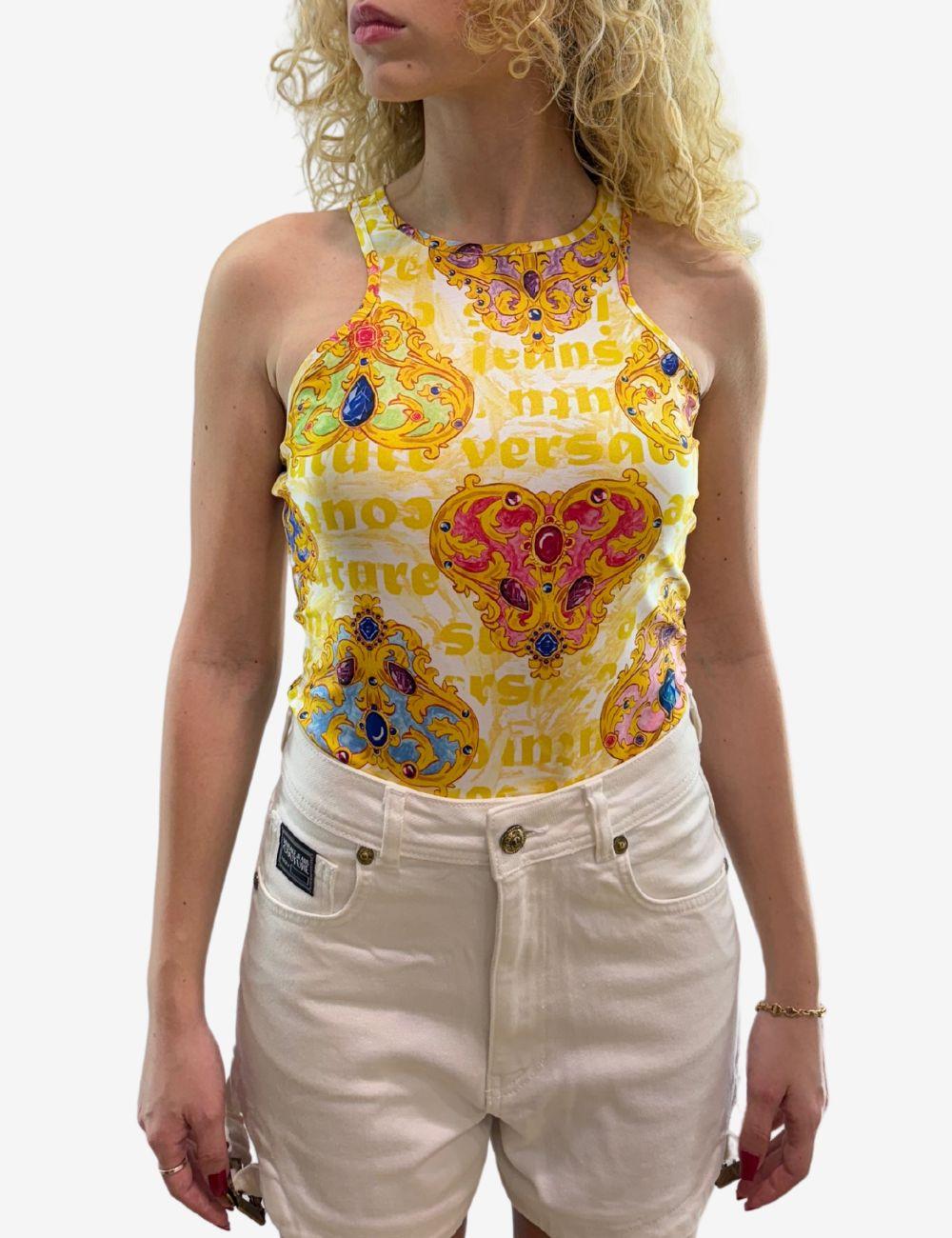 Body Versace Jeans Couture con stampa "Heart Couture" donna