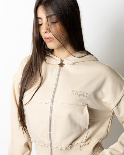 Felpa Comme des Fuckdown fullzip con cuciture a taglio vivo donna