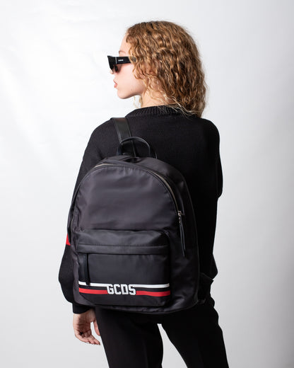 Zaino GCDS in nylon "Logo stripes"