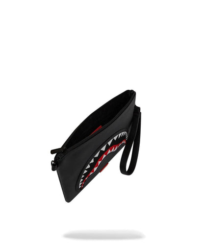 Pochette Sprayground nero fly knit mouth crossover clutch con tracolla