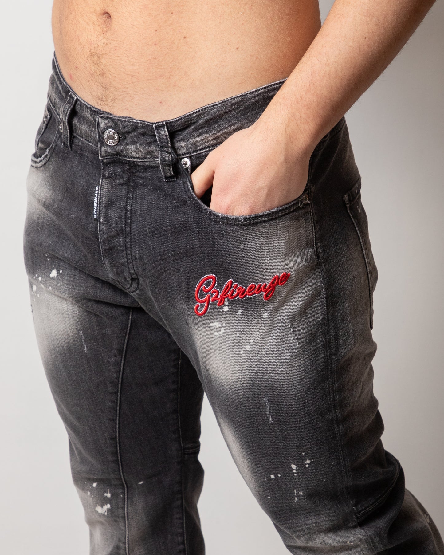 Jeans G2Firenze biker "Red Spots" uomo