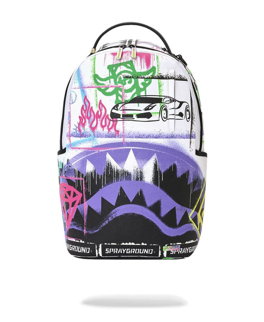 Zaino Sprayground bianco STENCIL SHARK ATTACK BLACK AND WHITE SPLIT BACKPACK
