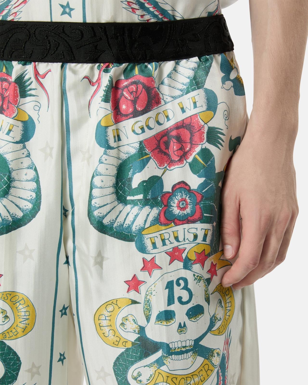 Bermuda John Richmond "In good we trust" in seta uomo