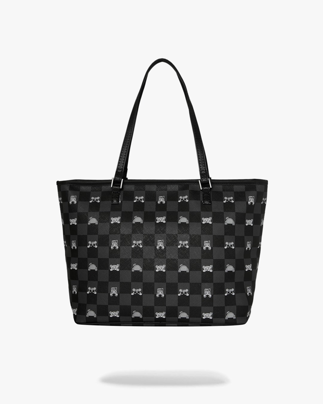Borsa Sprayground nero GRAY PEEKING CHARACTER CHECK TOTE