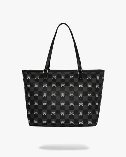 Borsa Sprayground nero GRAY PEEKING CHARACTER CHECK TOTE