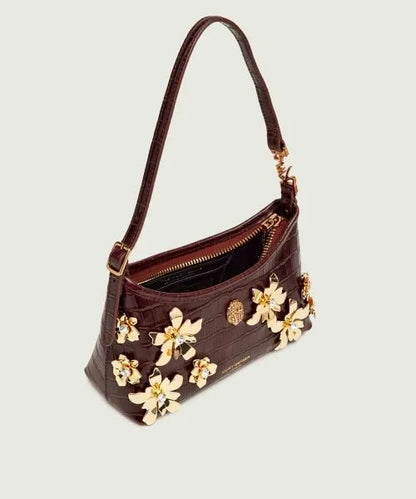 Borsa Kurt Geiger con fiori decorativi e brillantini