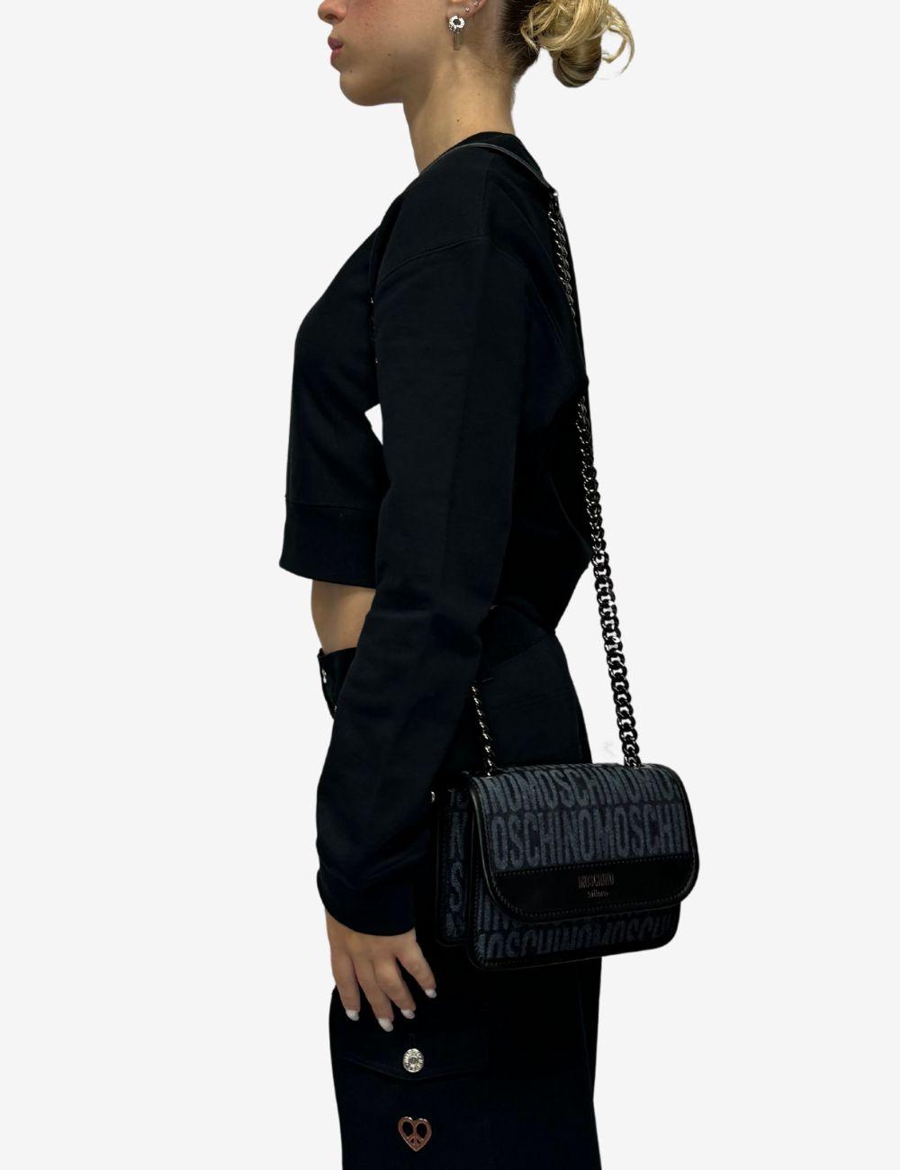 Borsa Moschino effetto denim con tracolla donna