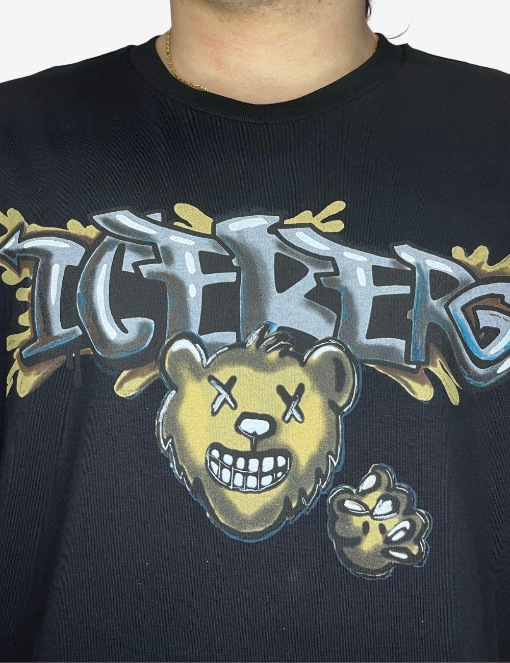 T-Shirt Iceberg logo e orso uomo