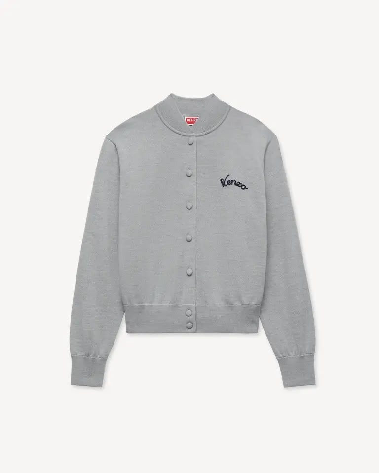Cardigan Kenzo Paris in lana con maxi ricamo sul retro