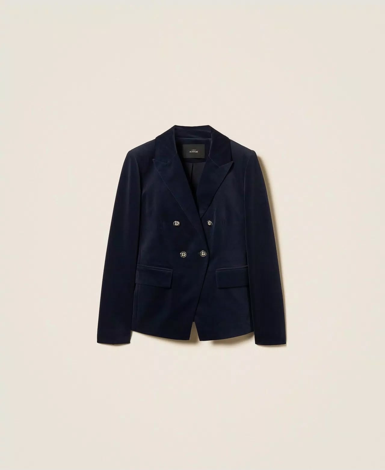 Giacca blazer Twinset Actitude doppiopetto in velluto donna