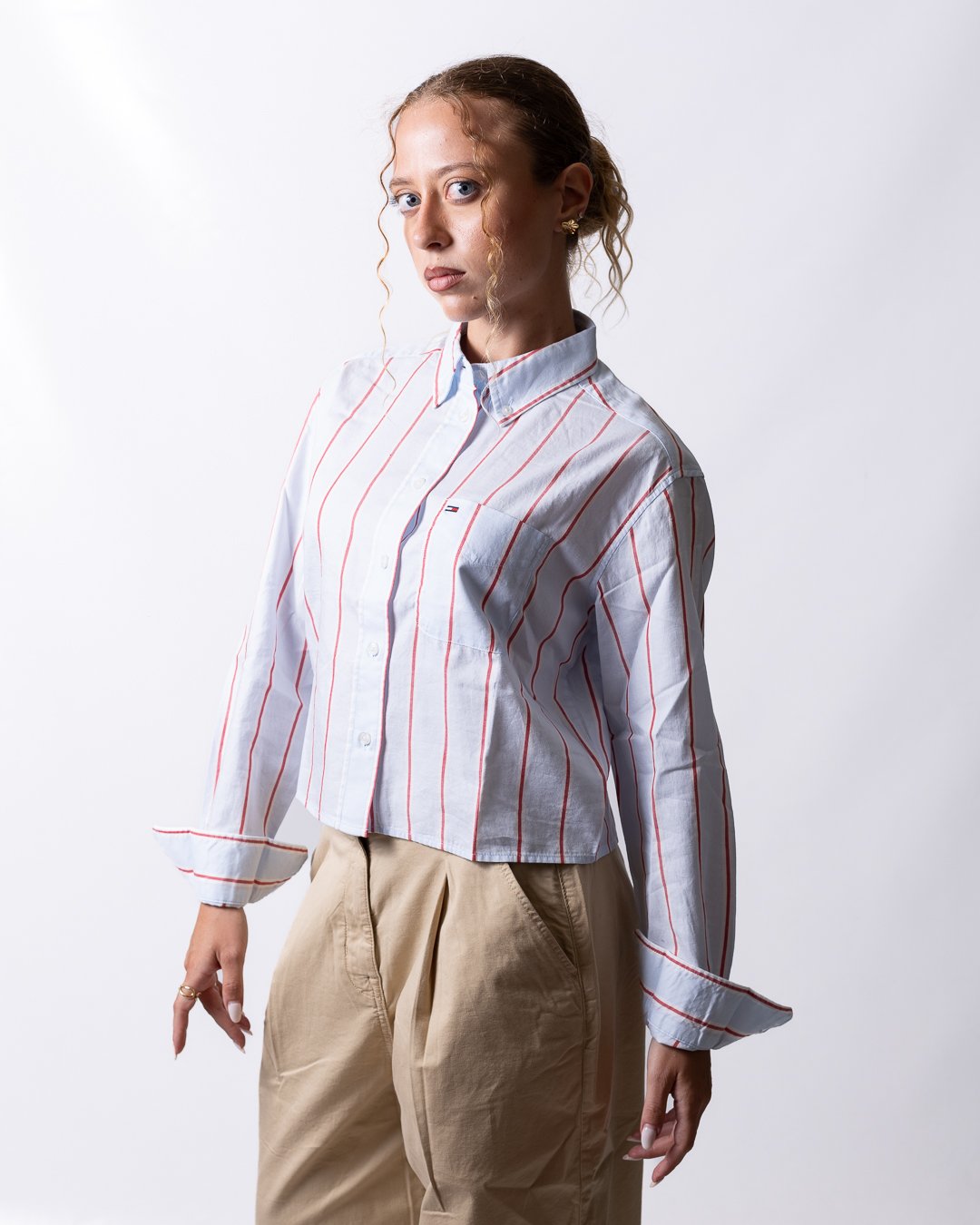 Camicia Tommy Jeans "Cropped Stripe" donna