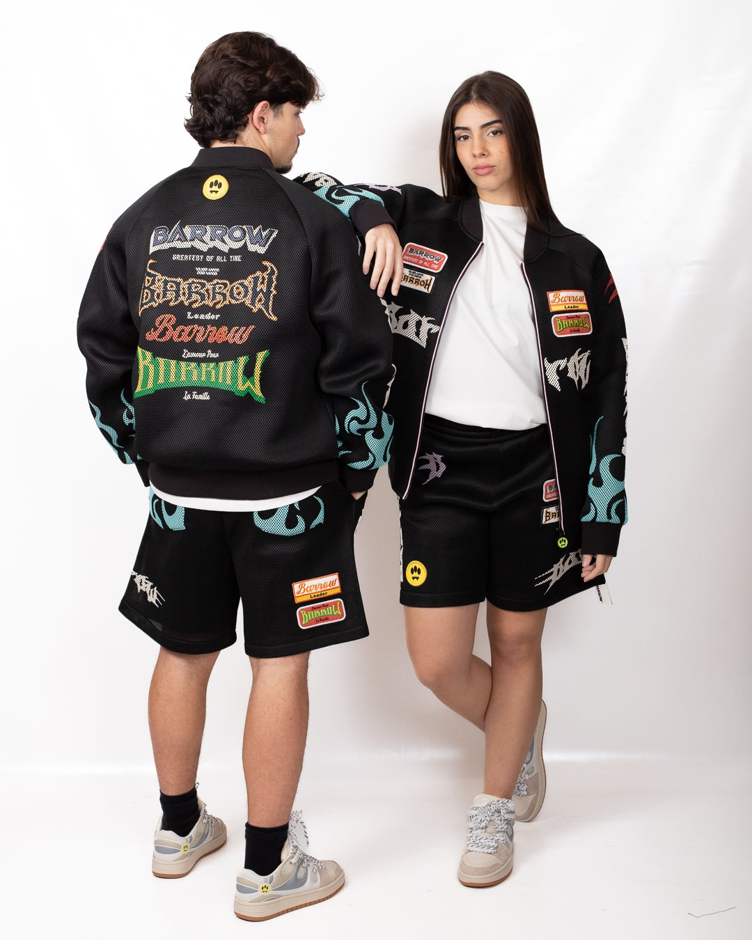 Giubbotto Barrow in rete con patch e stampe