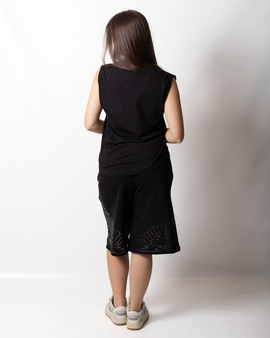 Bermuda Marcelo Burlon in felpa "Iconic Wings" donna