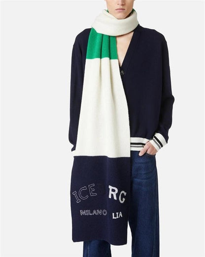 Sciarpa Iceberg in lana con logo ricamato
