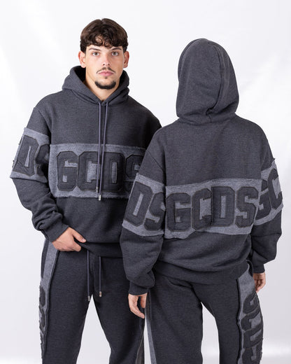 Felpa con cappuccio GCDS con maxi logo a contrasto 