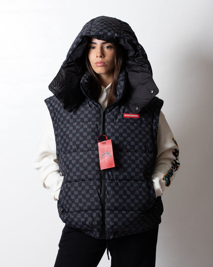 Giubbotto Sprayground puffer con cappuccio e maniche staccabili