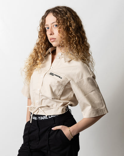 Camicia Karl Lagerfeld Jeans cropped con laccetti donna