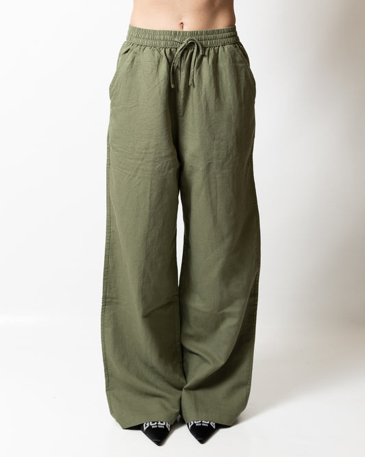 Pantalone Tommy Jeans svasato in misto lino donna