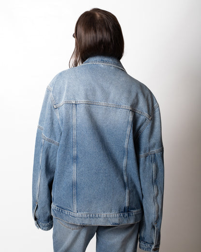 Giubbotto Moschino in denim con patch