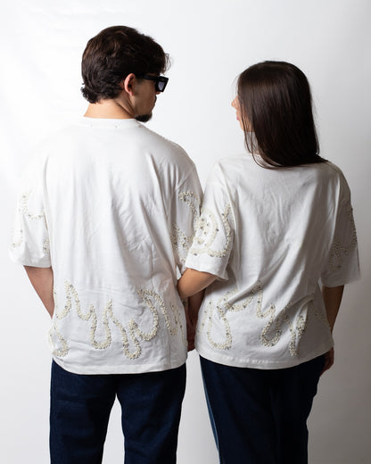 T-Shirt Barrow con perline e strass