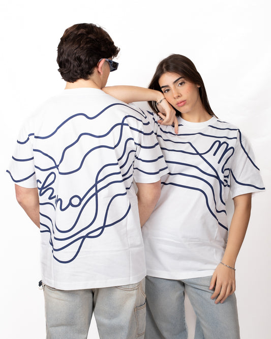 T-Shirt Moschino con stampa a righe 