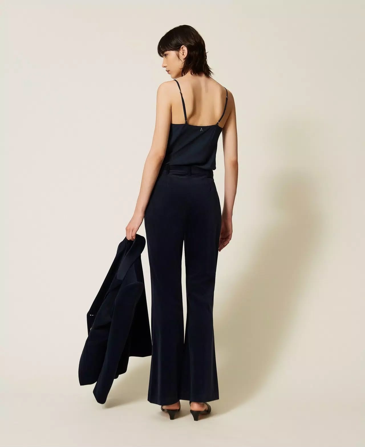 Pantalone Twinset Actitude flare in velluto donna