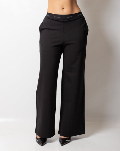 Pantalone Calvin Klein stretch a gamba larga donna