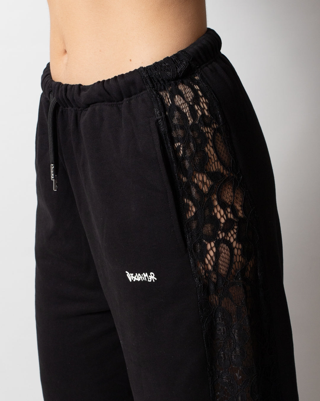 Pantalone Disclaimer in felpa con pizzo donna