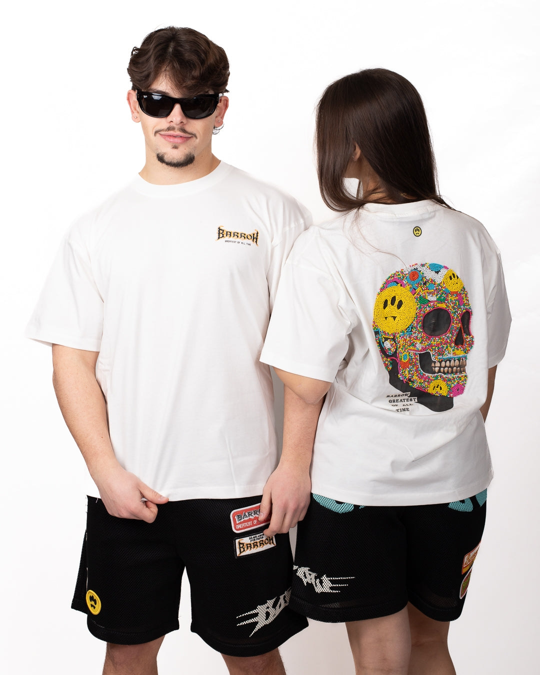 T-Shirt Barrow stampata con perline