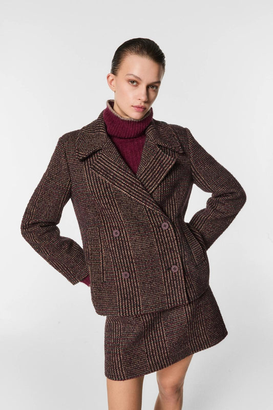 Cappotto Nenette doppio petto in misto lana donna