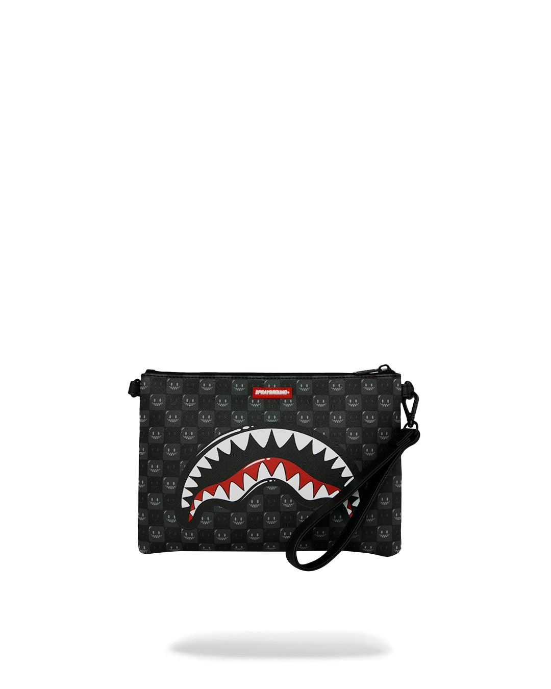 Pochette Sprayground nero SHARKS IN PARIS WTF BUBBLY BLACK CHECK CROSSOVER CLUTCH  con tracolla