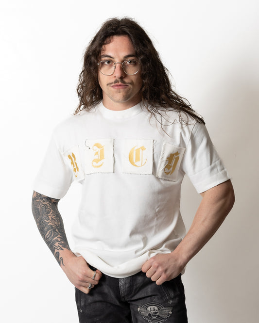 T-Shirt John Richmond logo patch uomo